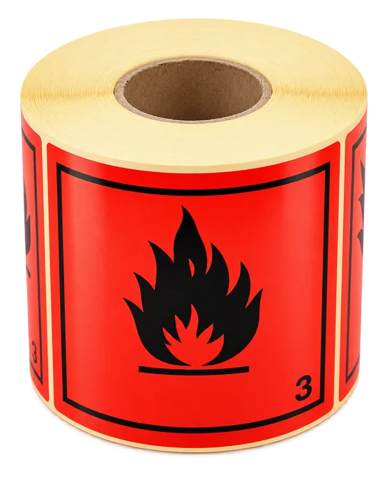 Rolle mit 500 Gefahrzetteln 10 × 10 cm