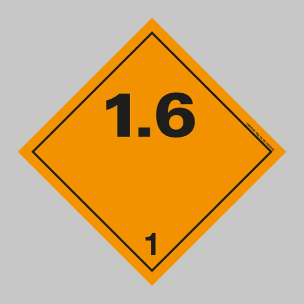 Klasse 1.6 Explosive Stoffe und Gegenstände | 25×25 cm