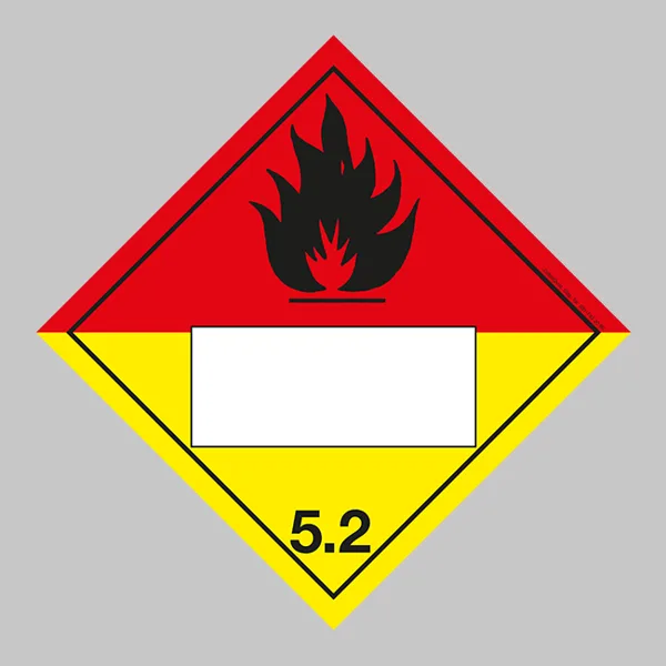 Klasse 5.2 Organische Peroxide | 25×25 cm | mit weißem Feld